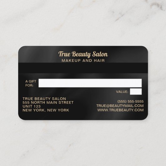 Carte cadeau moderne élégante en soie blanche (Dos)