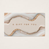 Carte Cadeau Moderne en Marbre d'Agate Pailleté Or (Devant)
