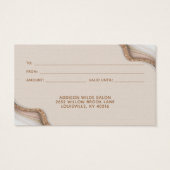 Carte Cadeau Moderne en Marbre d'Agate Pailleté Or (Dos)