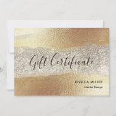 Carte Cadeau Moderne en Or avec Paillettes de Diam (Devant)
