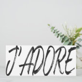 Carte cadeau moderne j'adore noir & blanc (Debout devant)