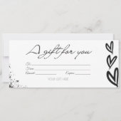 Carte cadeau moderne j'adore noir & blanc (Dos)