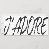 Carte cadeau moderne j'adore noir & blanc (Devant)