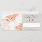 Carte cadeau moderne Nail Tech Beauté Salon (Dos)