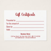 Carte cadeau moderne Red White Love Hearts Romanti (Dos)