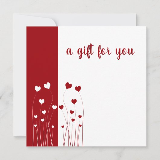 Carte cadeau moderne Red White Romantic Love Heart (Devant)