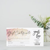 carte cadeau moderne rose vif certificat ajouter l (Debout devant)