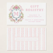 Carte Cadeau Monogramme Floral Crest (Devant & derrière)