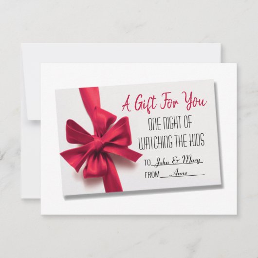 Carte cadeau Noël Red Bow (Devant)