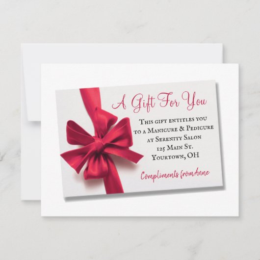 Carte cadeau Noël Red Bow (Devant)