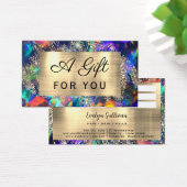 Carte cadeau opale bleue parties scintillant or (Bureau)