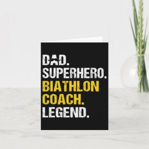 Carte Cadeau Papa Super-héros Biathlon Entraîneur Drôle 