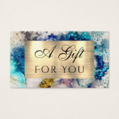 Carte cadeau parties scintillant or bleu argent (Devant)