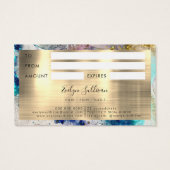 Carte cadeau parties scintillant or bleu argent (Dos)