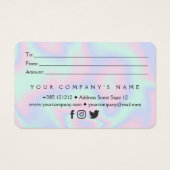 Carte cadeau Pastel Holographic Texture (Dos)
