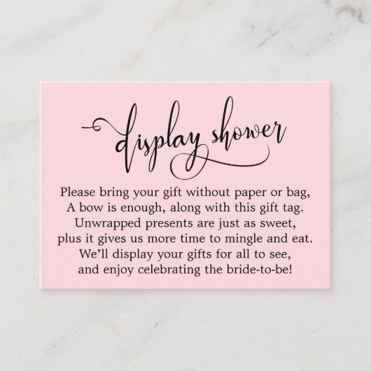 Carte cadeau Pastel Pink Display Fête des mariées (Devant)