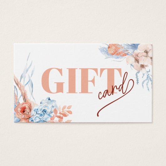 Carte cadeau Peach and blue tropical (Devant)