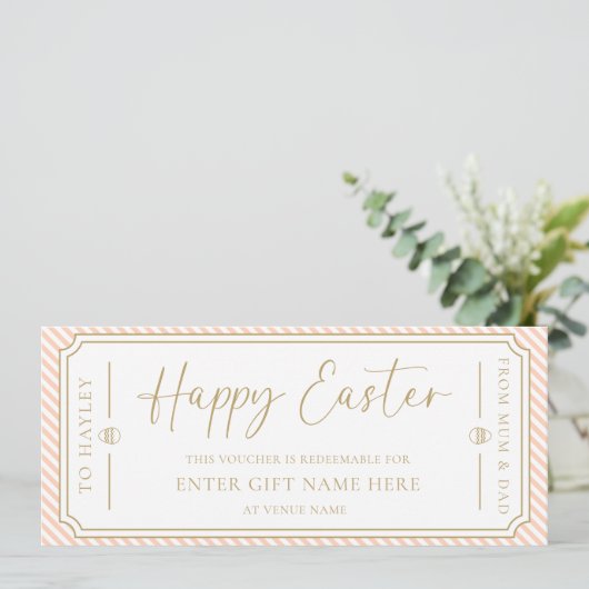 Carte cadeau Peach Happy Easter (Debout devant)