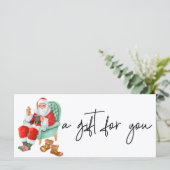 Carte cadeau père Noël Christmas Watercolor (Debout devant)