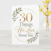 Carte Cadeau personnalisé 30 choses que nous aimons chez (Fleur jaune)