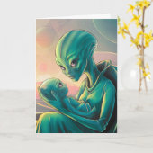 Carte Cadeau personnalisé de fête des mères extraterrest (Fleur jaune)