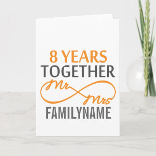 Carte Cadeau personnalisé M et Mme 8e anniversaire de ma