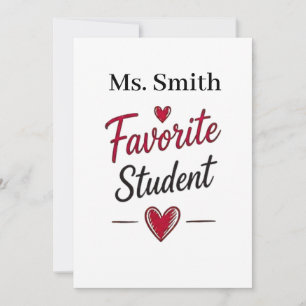 Carte Cadeau personnalisé pour l'enseignant favori de l'