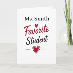 Carte Cadeau personnalisé pour l'enseignant favori de l'