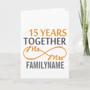Carte Cadeau personnalisé pour les 15 ans de mariage de 