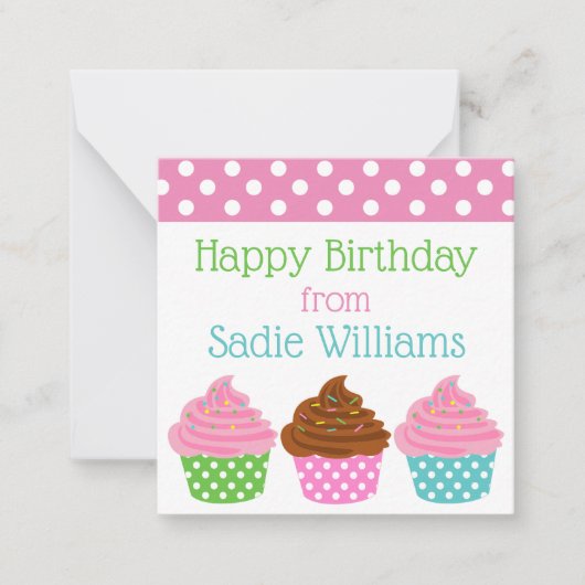 Carte cadeau personnalisée Polka Dot Cupcake (Devant)