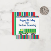 Carte cadeau personnalisée pour Camion semi-vert (Devant/Arrière en situation)