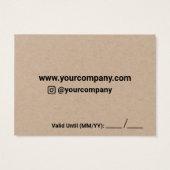 Carte cadeau personnalisée pour entreprise (Dos)