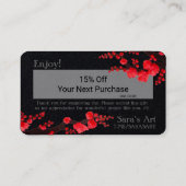 Carte cadeau personnalisée Red Cherry Blossom (Dos)