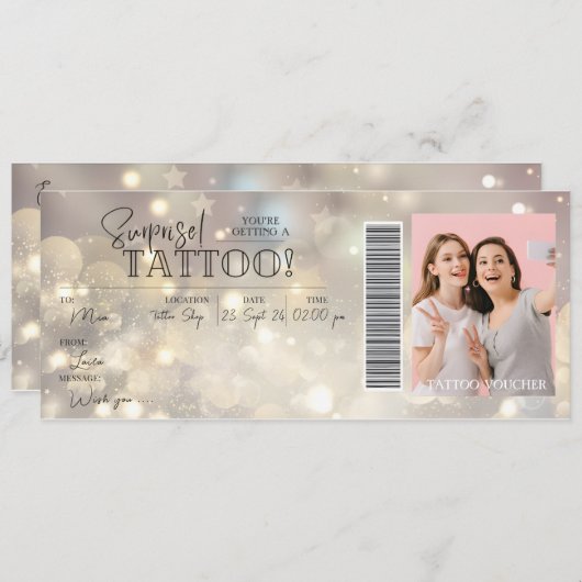 Carte Cadeau Personnalisée Tatouage Anniversaire (Devant / Derrière)