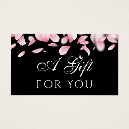 Carte cadeau Pétales en chute libre (Devant)