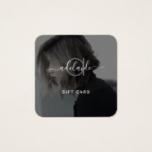 Carte cadeau photo Elegant Chic Black Monogram (Devant)