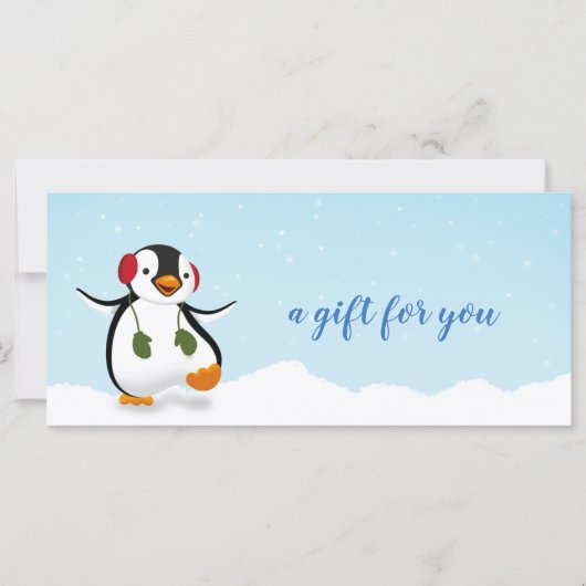 Carte cadeau Pingouin d'hiver mignonne (Devant)