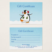 Carte cadeau Pingouin d'hiver mignonne (Devant & derrière)