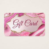 Carte cadeau Pink Agate Faux Foil (Devant)