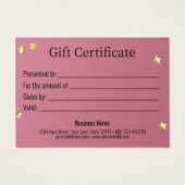 Carte cadeau Pink Gold Christmas Ball Stars Ribbon (Dos)