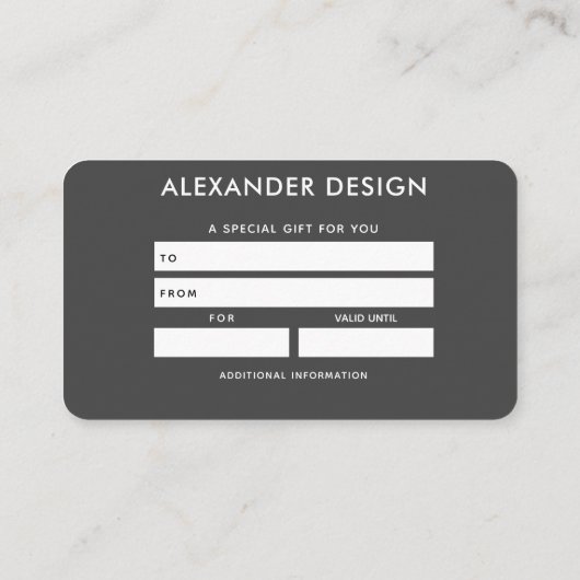 Carte cadeau Pink Serenity Design 1 (Dos)