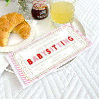 Carte cadeau Pink Stripe Baby-sitting