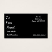 Carte Cadeau Planqué noir et blanc (Dos)