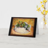 Carte cadeau pour 13 ans de mariage en dentelle (Fleur jaune)