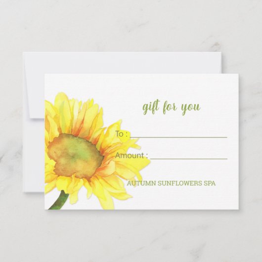 Carte cadeau pour affaires de Tournesol mignonne (Devant)