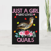 Carte Cadeau pour amoureux de cailles Juste une fille qu (Devant)