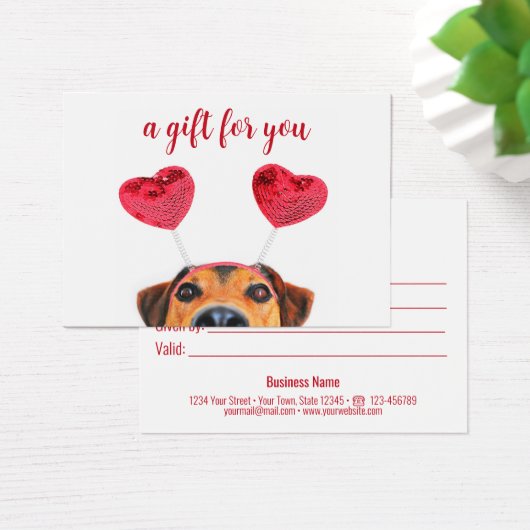 Carte cadeau pour chien de la Saint-Valentin fun c (Bureau)