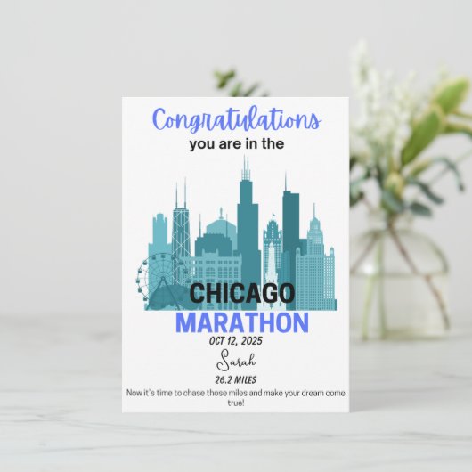 Carte Cadeau pour coureur accepté au Marathon de Chicago (Debout devant)