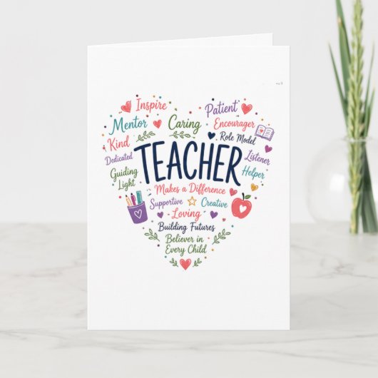 Carte Cadeau pour enseignant (Devant)