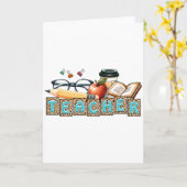 Carte Cadeau pour Enseignant | Crayon Enseignant (Fleur jaune)